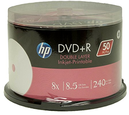 HP DVD + R DL Double Layer 8 x 8,5 GB weiß Inkjet bedruckbar 50 Stück in Spindel