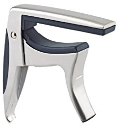 K&M 30910 Kapodaster mattverchromt für klassische Gitarren mit geradem Griffbrett - einfache Einhandbedienung