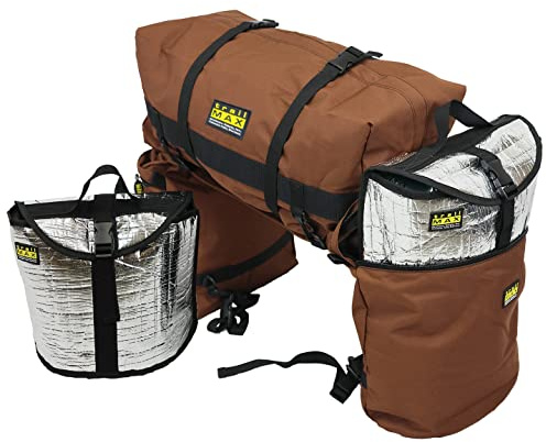 TrailMax Large Saddlebags for Trail Riding; Insulated Saddle Bags for Horses; Saddle Bags with Detachable Cantle Bag; Saddle Bag & Cantle Bag Set; Saddle Bags for Western & Endurance Saddles; Brown