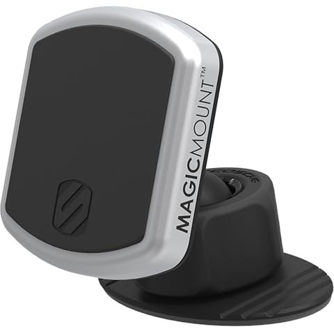 Scosche MPDB MagicMount Pro Magnetic Cell Phone Car Mount with Strong Magnets & 360° Adjustable Head, Adhesive Dashboard Cell Phone Holder Compatible with iPhone, Samsung, Android, Non-MagSafe Devices