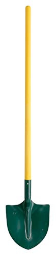 Leborgne, Pelle Ronde Tole 29 cm Manche Compositube 117 cm, Tête en acier trempé en totalité pour une meilleure résistance à l’usure, Pour manipuler la terre, le gravier, le sable