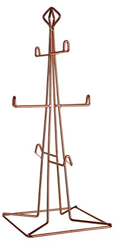 Premier Housewares 507557 Vertex 6 Cup Mug Tree - Copper Plated