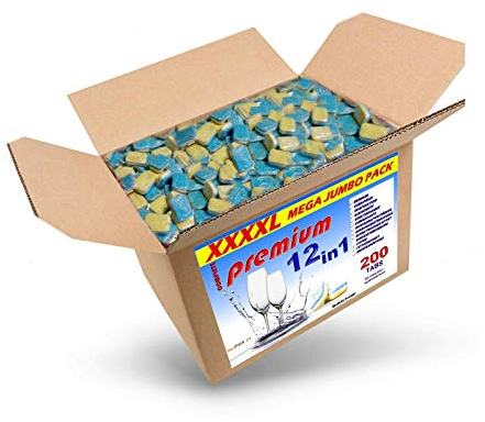 RedFOX24 Premium Spülmaschinen Bruchtabs - mit wasserlöslicher Folie - Geschirrspültabs - 12 verschiedene Funktionen - in einem 4 KG Karton erhältlich