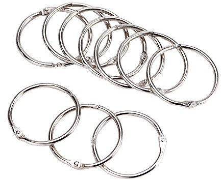 eBoot Metallringe für Buchbinder, lose Blätter, Silber, 3,8 cm, 10 Stück