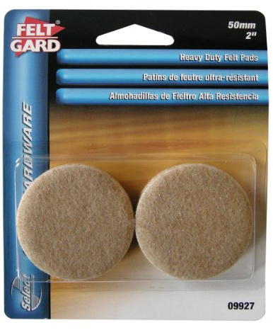 Felt Gard 50mm Round Furniture and Floor Protection Pads (Pack of 4) 09927, Beige