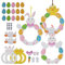 LAMEK 6 Ostern Kränze Bastelset für Kinder Kreative Kunsthandwerk DIY Bastelhandwerk Kreativsets zum Basteln mit Küken Hasen Osterdeko zum Aufhängen für Frühling Osternzeit