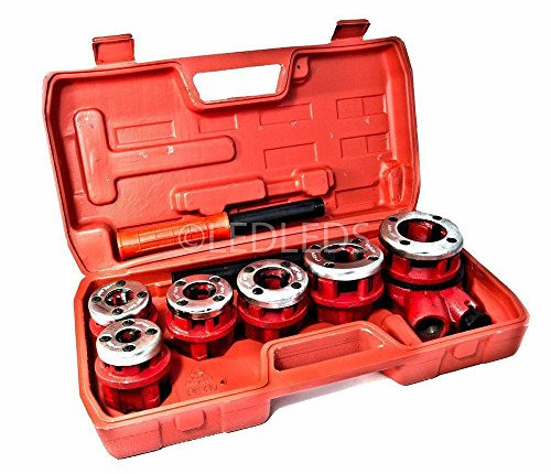 Filiera per tubi idraulici filettatrice grandi 8 PZ con prolunga in valigetta