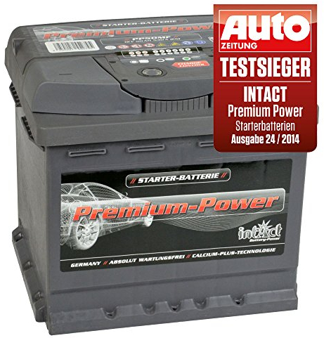 intAct Premium Starterbatterie 12V 50Ah 540A - Autobatterie mit 30% mehr Startleistung und Schnellladetechnik - auslaufsicher und wartungsfrei - Maße (LxBxH): 210x175x190mm, Pluspol rechts