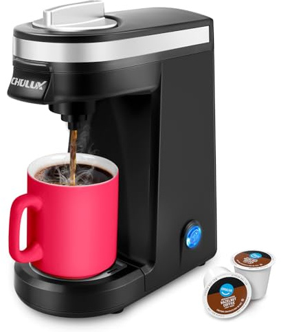 CHULUX Single Serve Coffee Maker for K Capsule, Mini Single One Cup Coffee Machine, Perfect for Small Space, Black