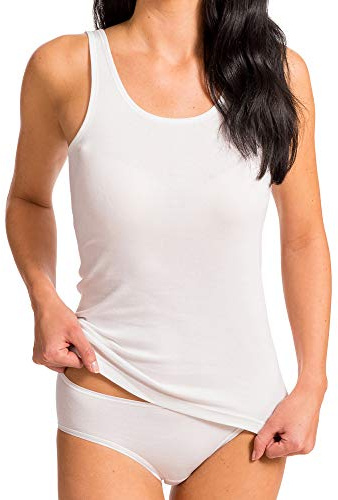 HERMKO 1310 Damen Unterhemd aus reiner Bio-Baumwolle, Farbe:weiß, Größe:60/62 (XXXXL)