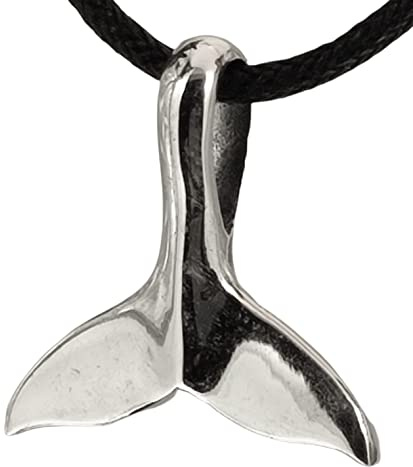Kiss of Leather Walflossen Anhänger aus 925 Sterling Silber mit Baumwollband SI.128
