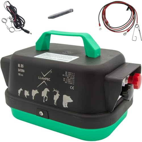 Llampec B5 Pastor eléctrico mixto - Valla eléctrica para caballos, vacas, ovejas y ganado - 4J 10.000V y 40km de alcance - Cerca de alta potencia - Batería no incluída - Fabricada en España