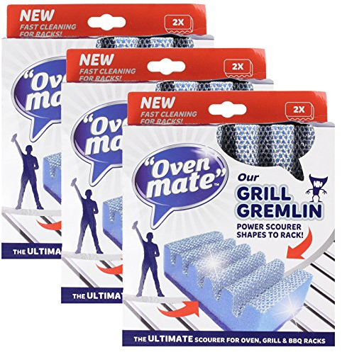 Oven Mate Original Cooker Hob BBQ Grill Gremlin Sponge Scourer (Pack of 6)