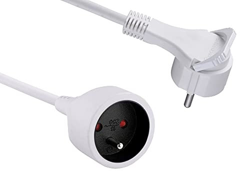 Electraline 101461 Rallonge Prolongateur électrique 3 m fiche extra plate 16A - section 3G1,5 mm²