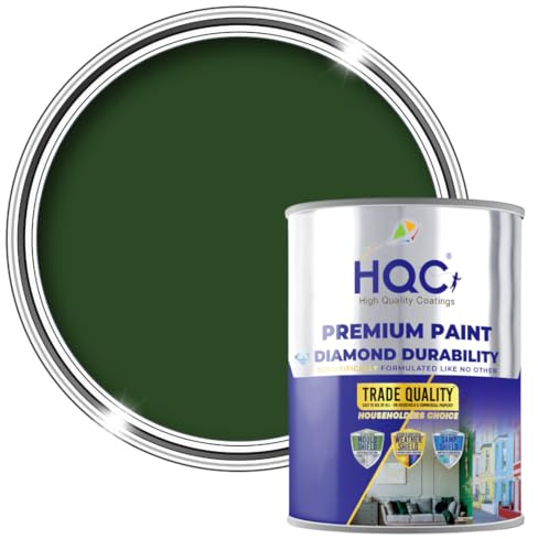 HQC Fence and Garden Paint | Furniture, Shed, Wood, Outdoor Paint | Garden Fence | Quick-Drying | 1L Racing Green