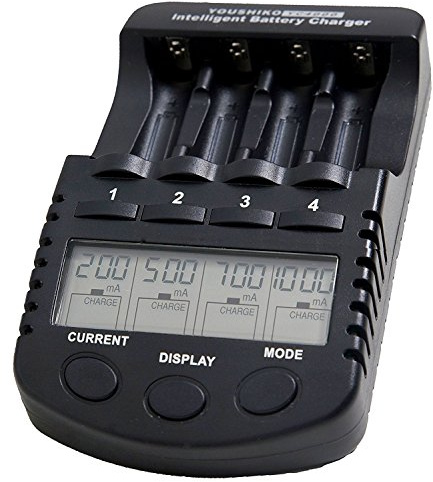 Youshiko YC4000 (official uk 2026 version) intelligent aa aaa professional standard battery charger with 1000mA charge current + usb port