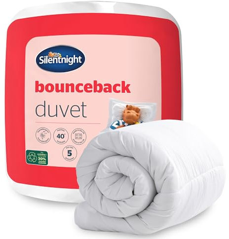 Silentnight Bounceback Duvet 10.5 Tog - All Season Winter Quilt Machine Washable and Hypoallergenic - White, Single