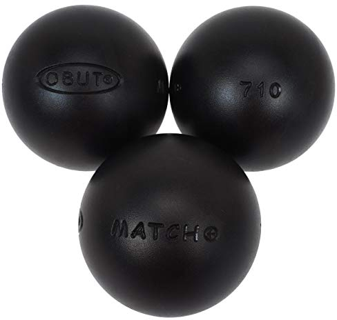 Obut Match Pétanque-Kugeln, 76°mm, Härtegrad +, Schwarz , 700g