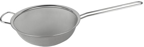 Grunwerg ST-3009 Fine Mesh Sieve with Polished Rim And Handle, Silver, 9-Inch, 22.5cm Diameter