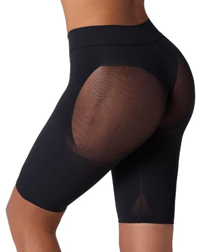Leonisa High Waisted Tummy Control Butt Lifting Shapewear Shorts For Women - Black