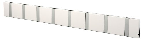 LoCa Garderobe Knax 8 weiß (Haken klappbar Alu) Garderoben-Leiste Kleiderhaken Flur modern Garderobenpaneel