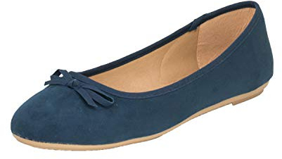Fitters Footwear That Fits dam ballerina hjälmar mikrofiber moderiktiga basballonger med slinga storlek (EU,), - Mörkblå - 44 EU