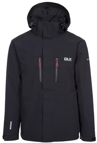 Trespass DLX Mens Waterproof Jacket with Zip Off Hood, Pockets and Taped Seams Oswalt