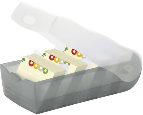 HAN 997-693, CROCO Flashcard Index Box. For learning vocabulary in an ingeniously simple way, A7, translucent grey