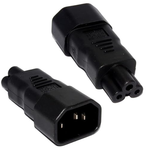 3 Polig IEC Buchse C14 Zum Kleeblattstecker Stecker C5 Adapter Nach Oben Zum 250V Schwarz