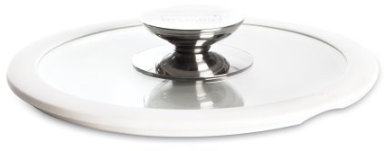 Glasdeckel mit weißem Silikonring 16 cm, Weiß