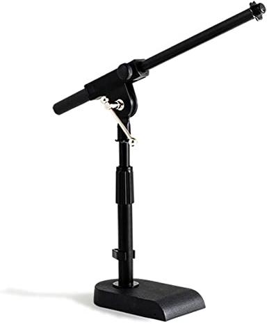 Stage Rocker Adjustable Low-profile Microphone Stand - Snare/Tom Bottom/Bass (Kick) Drum/Table Top, Adjustable Height, 15.75“ Telescoping Boom Arm, Clip-on cable holder, Powered by Hamilton (SR610111)