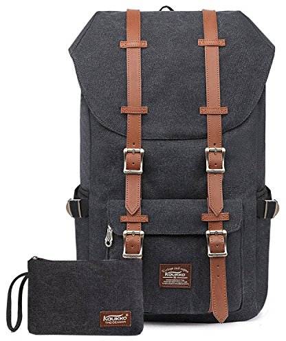 KAUKKO Rucksack Damen Herren Studenten 17 Zoll Backpack für 15 Notebook Lässiger Daypacks Schüler Bag für Wandern 46 cm, 22.4 L