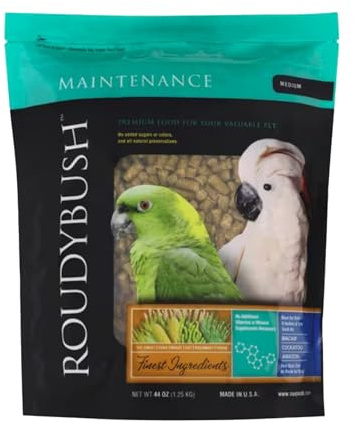 RoudyBush Daily Maintenance Bird Food, Medium Pellets, 44 oz