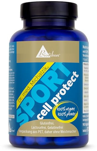 Sport Cell Protect Dr. med. Michalzik - 90 Kapseln - mit OPC, Cordyceps, Carnosolsäure, Resveratrol, Q10, Glutathion, NADH, Omega 3, Granatapfel, Alpha-Liponsäure - ohne Zusatzstoffe - von BIOTIKON®