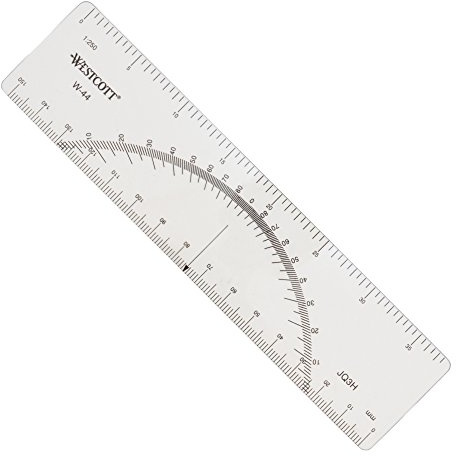 Westcott Protractor Ruler, 6, Transparent (W-44)