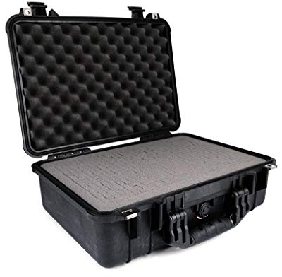 PELI 1500 Watertight Protective Case, IP67 Rated, 40L Capacity, Made in Germany, With Customisable Foam Inlay, Black
