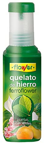 Flower - Quelato de Hierro Líquido Ferroflower | Evita Amarillamiento de Hojas | Plantas Más Verdes | Revitalizante, No aplica en color, Tamaño 5.3x5.3x18.3 cm, Material Abono Líquido.