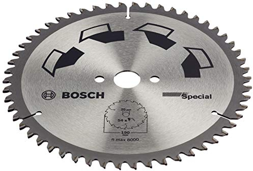 Bosch 1x Hoja de Sierra Circular Special (para Madera, Metales no Ferrosos, Plásticos, Ø 190 x 2.5/1.8 x 20/16 mm, 54 Dientes, FT, con 1x Anillo de Reducción 16 mm, Accesorios Sierras Circulares)