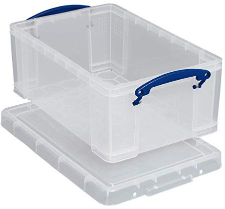 Really Useful Storage Box Plastic Lightweight Stackable 5 Litre W200xD340xH125mm Clear - Ref 3x5C (Pack of 3)