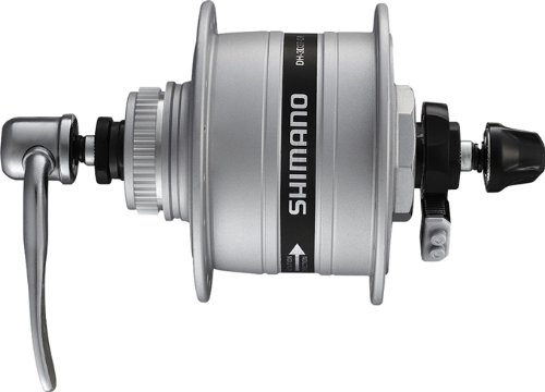 SHIMANO DH-3D37 6 volt/3 watt, collegato centralmente a 36 canali Dinamo al mozzo Silver 6-Buche
