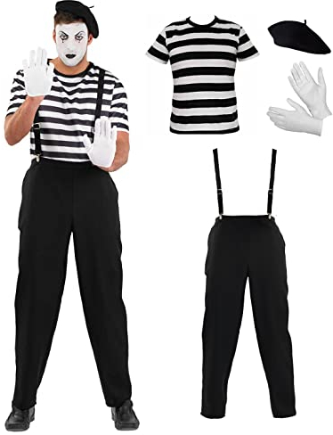 Fun Shack Disfraz Mimo Hombre Adulto, Disfraz Circo y Forzudo, Disfraces para Carnaval y Halloween, M