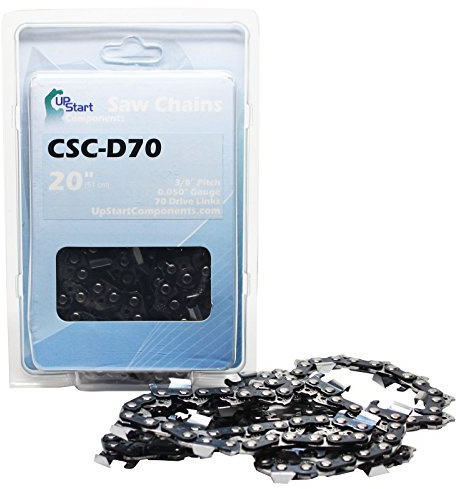4-Pack 20 Full Chisel Saw Chain for Echo CS-590 Timberwolf Chainsaws - (20 inch, 3/8 Pitch, 0.050 Gauge, 70 Drive Links, CSC-D70)