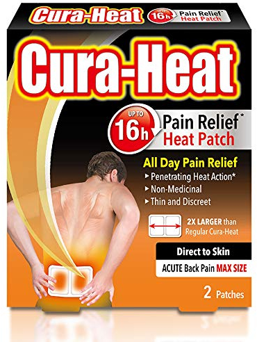 Cura-Heat Back Pain MAX size Direct-to-Skin 2 patches