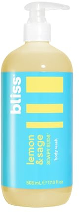Bliss Soapy Suds Body Wash - Lemon and Sage - 17 Fl Oz - Gentle and Hydrating for Supremely Soft Skin - Paraben Free - Vegan & Cruelty Free