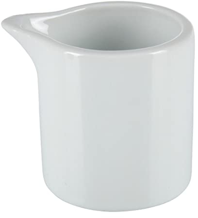 Olympia Pot à lait , 57 ml/2 oz (lot de 6), porcelaine blanche, Pichets à bord droit idéaux pour le lait, la crème, les sauces, les sauces, Passent au lave vaisselle, micro-ondes, CB704