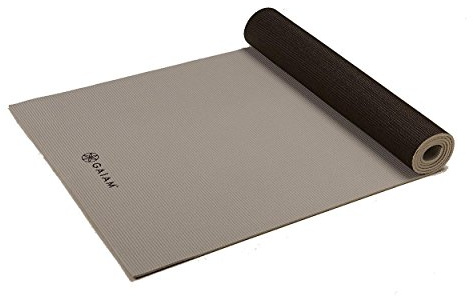 Gaiam Yoga Mat Premium Solid Color Reversible Non Slip Exercise & Fitness Mat for All Types of Yoga, Pilates & Floor Workouts, Granite Storm, 6mm, 68L x 24W x 6mm Thick
