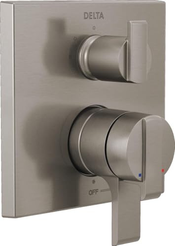 Delta Faucet Ara 17 Series Dual-Function Shower Handle Valve Trim Kit with 3-Setting Integrated Diverter, Stainless T27867-SS (Valve Not Included)