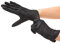 Hercules Sägemann - Black Touch L | Schwarze Einweghandschuhe für Friseure | Puderfreie Latexhandschuhe mit extra langem Roll-Rand | Inhalt: 10 Gummihandschuhe Größe L