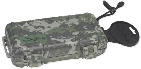 Cigar Caddy qualità importatori 3400 Mimetico Camouflage Digitale 5 sigari Humidor da Viaggio Impermeabile, Esterno