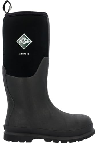 MUCK Chore Classic Men's Steel Toe Boot, Black, Size 12(M)